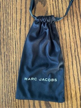 Marc Jacobs Black Satin Sunglasses Eyeglasses Logo Drawstring Pouch
